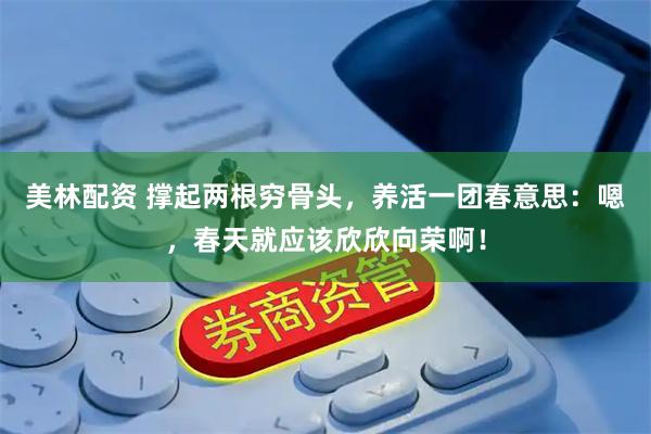 美林配资 撑起两根穷骨头，养活一团春意思：嗯，春天就应该欣欣向荣啊！